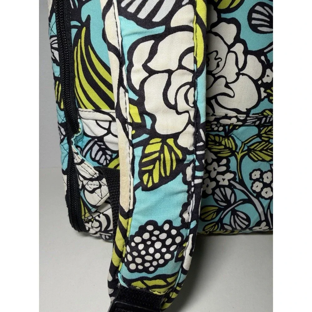 Vera Bradley Island Blooms Laptop Computer Backpack Pockets & Compartments